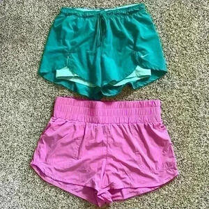 2 pairs Women’s Athletic Shorts-Nike Green Medium, Joylab Pink Large